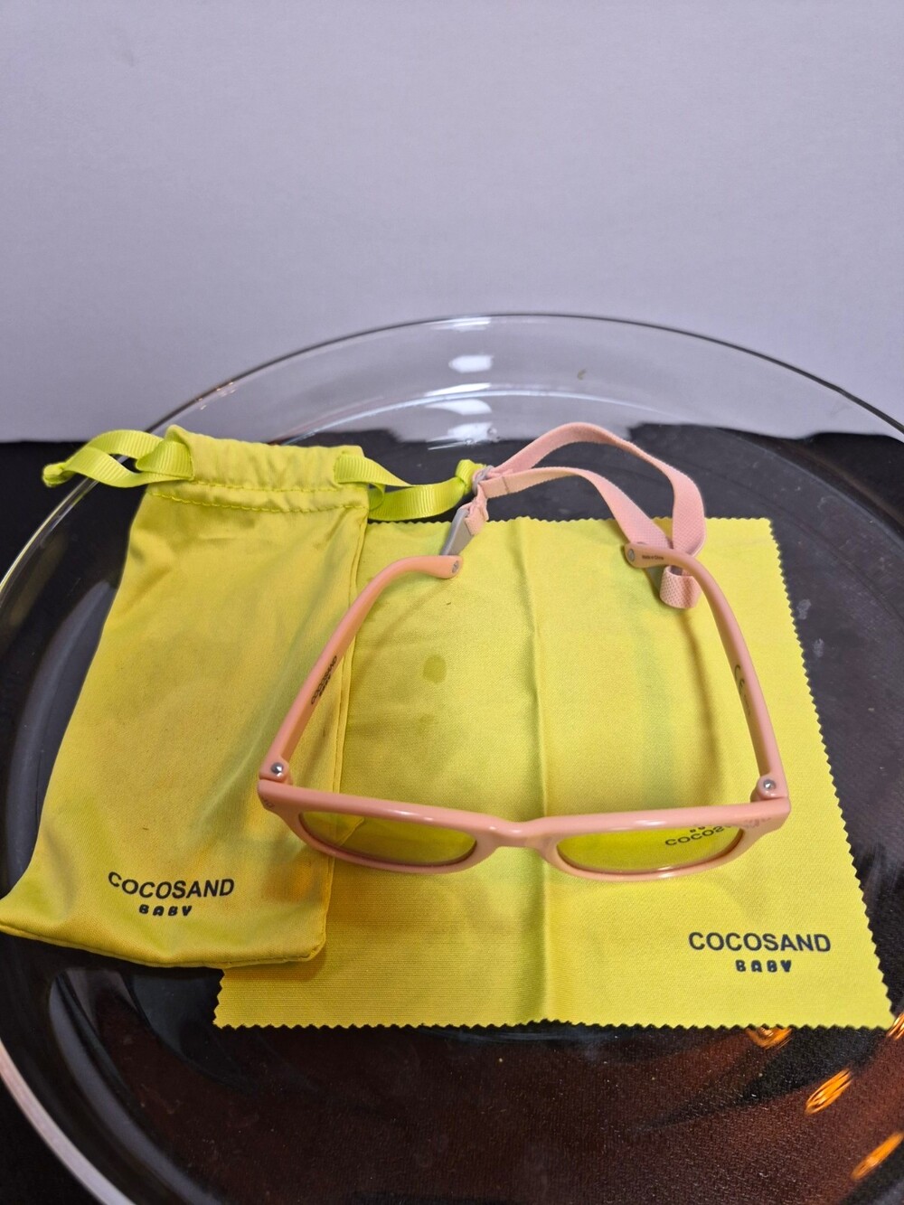 COCOSAND BABY Unisex Baby Rectangle Sunglasses Pink Mirrored UV400 w/ Strap